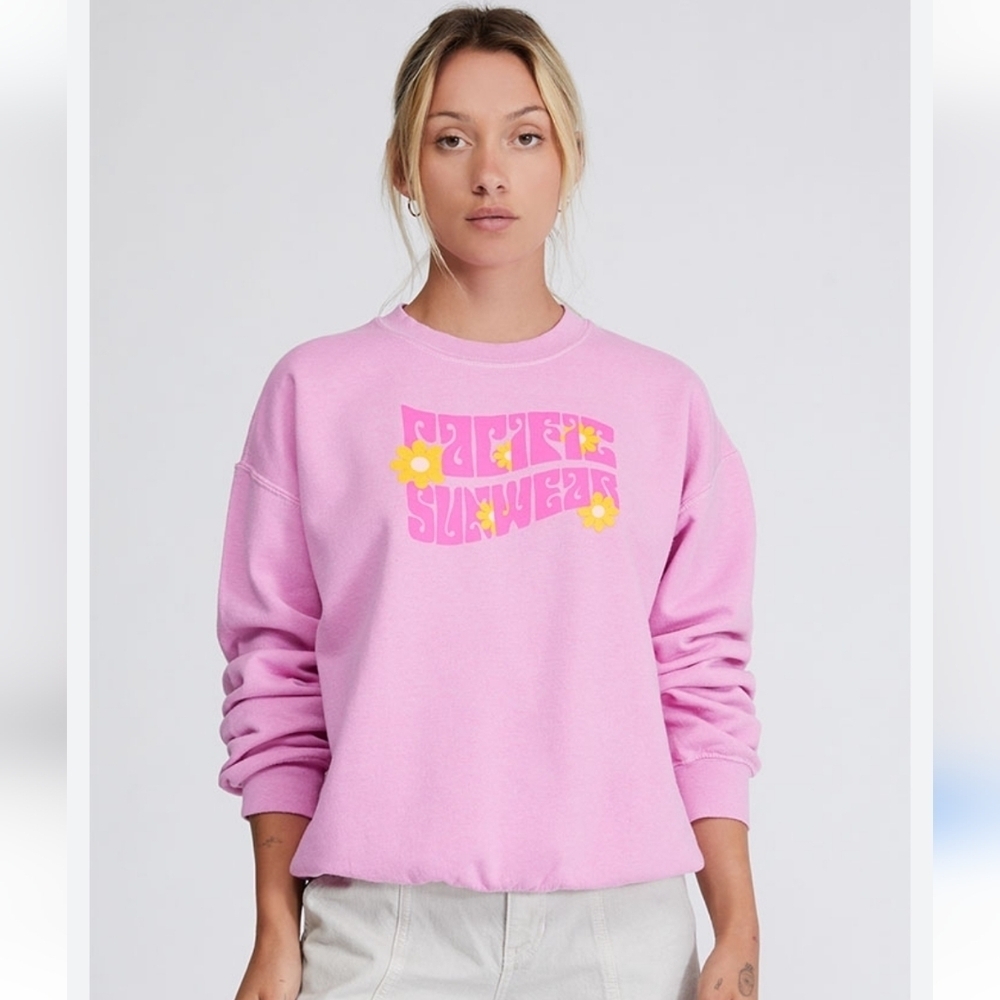 PACSUN Pacific Sunwear Sweatshirt In Pink And Yellow. Size Small